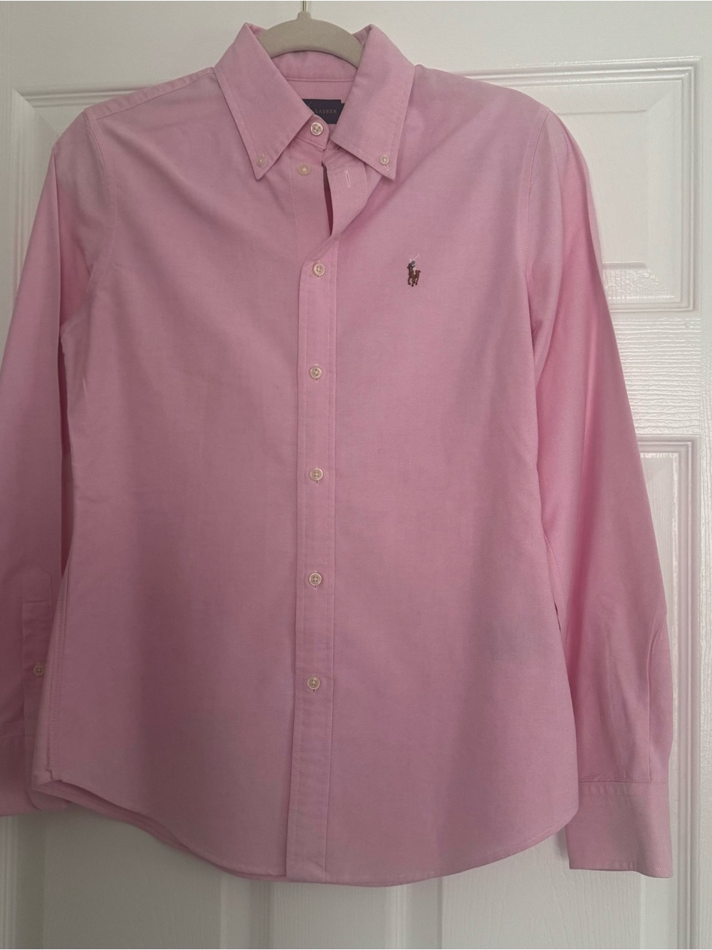 Ralph Lauren Pink Button-Down Oxford Shirt with Embroidered Pony